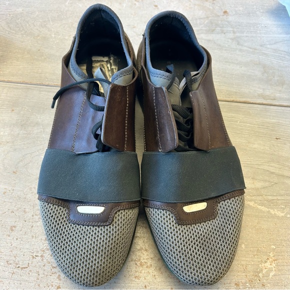 Balenciaga Mesh, Leather and Patent Race Runner Sneakers. Athletic Leisure Wear - Picture 2 of 5